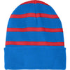 Sport-Tek Sport Blue/True Red Striped Beanie with Solid Band
