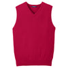 Port Authority Men's Red Value V-Neck Sweater Vest