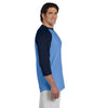Champion Men's Light Blue/Navy Baseball T-Shirt