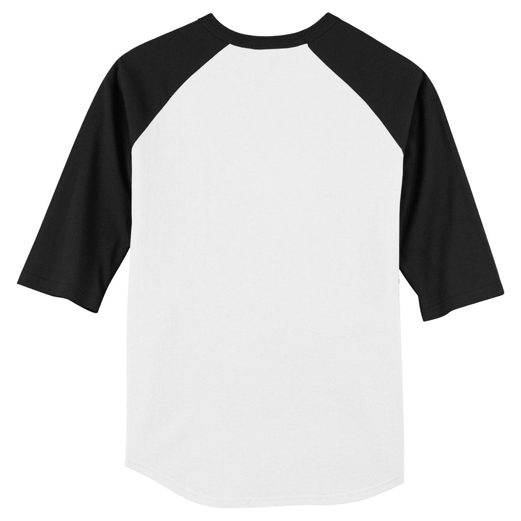 Sport-Tek Men's White/Black Colorblock Raglan Jersey