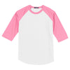 Sport-Tek Men's White/Bright Pink Colorblock Raglan Jersey