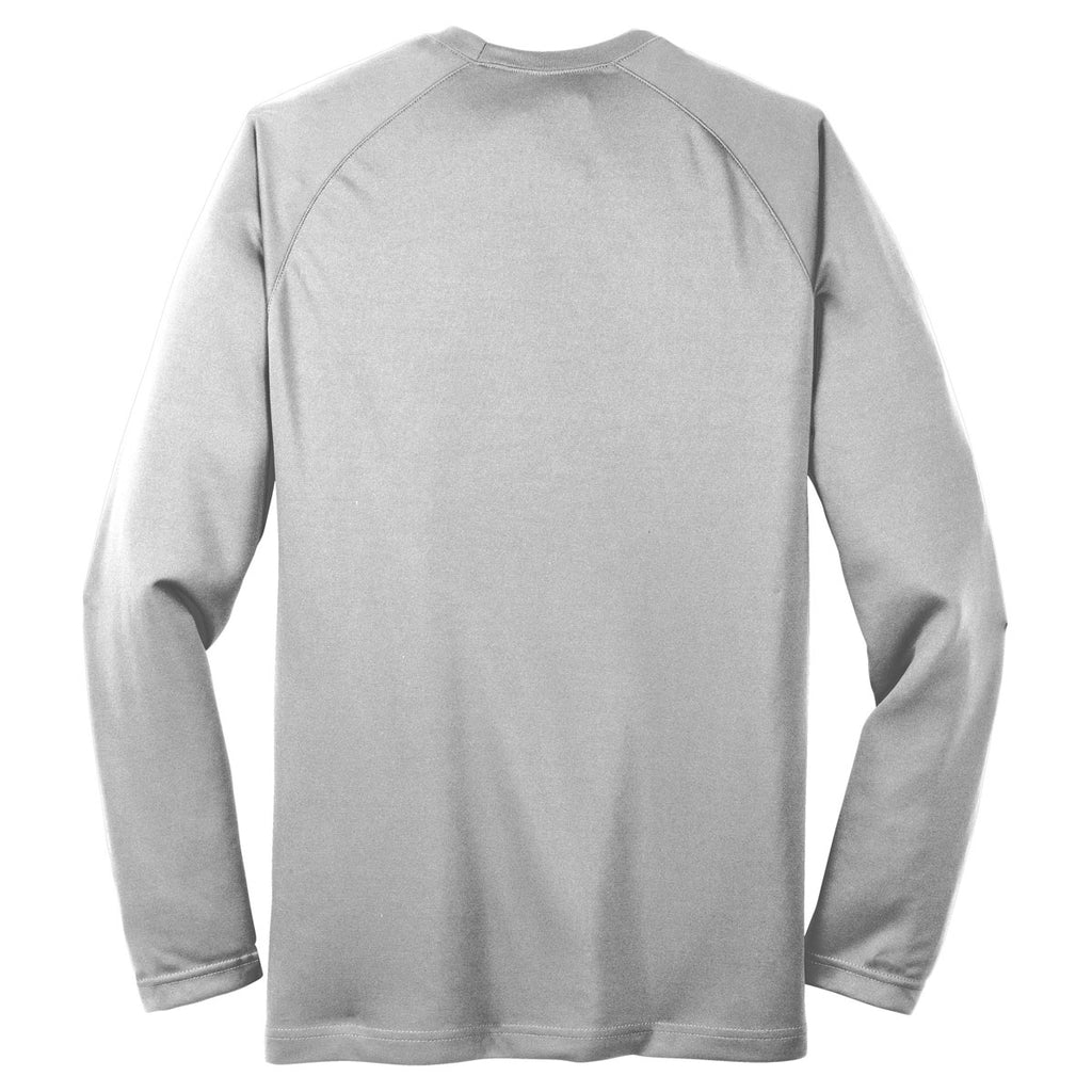 Sport-Tek Men's Silver Dry Zone Long Sleeve Raglan T-Shirt