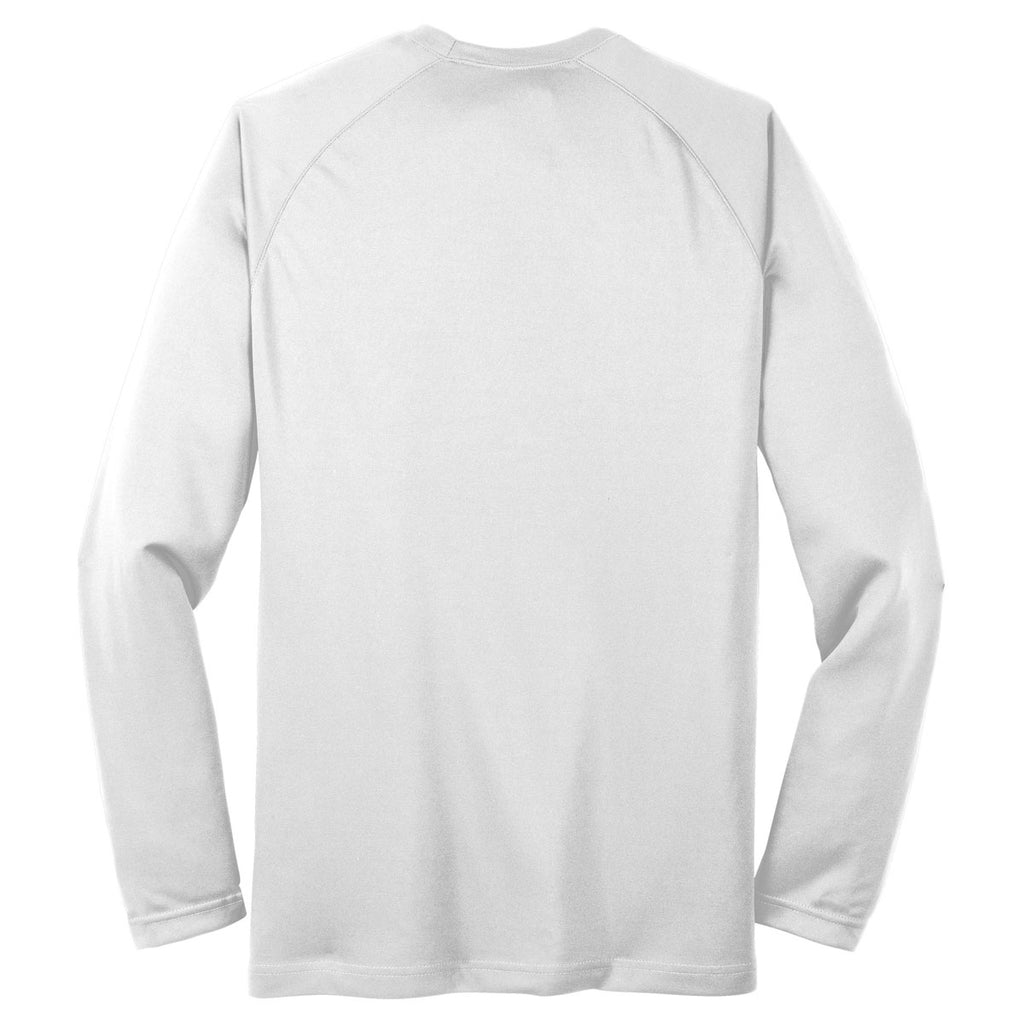 Sport-Tek Men's White Dry Zone Long Sleeve Raglan T-Shirt
