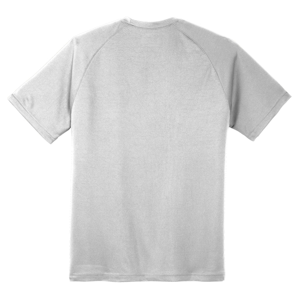 Sport-Tek Men's Silver Dry Zone Short Sleeve Raglan T-Shirt