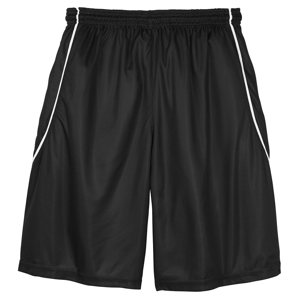 Sport-Tek Men's Black PosiCharge Mesh Reversible Spliced Short