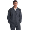 Sport-Tek Men's Graphite Grey/ Black Tall Colorblock Raglan Jacket
