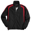 Sport-Tek Men's Black/ True Red Tall Colorblock Raglan Jacket