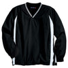 Sport-Tek Men's Black/ White Tall Tipped V-Neck Raglan Wind Shirt