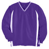 Sport-Tek Men's Purple/ White Tall Tipped V-Neck Raglan Wind Shirt