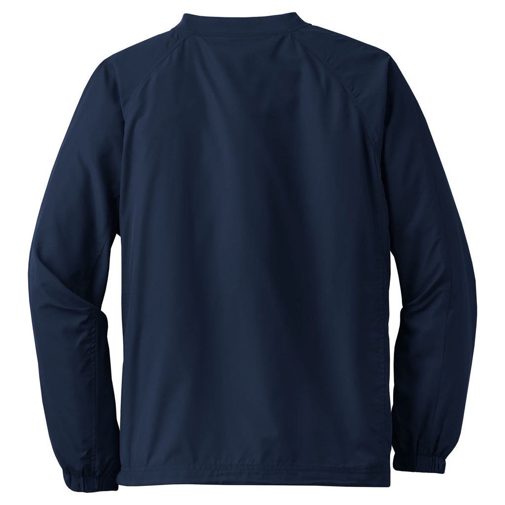 Sport-Tek Men's True Navy Tall V-Neck Raglan Wind Shirt