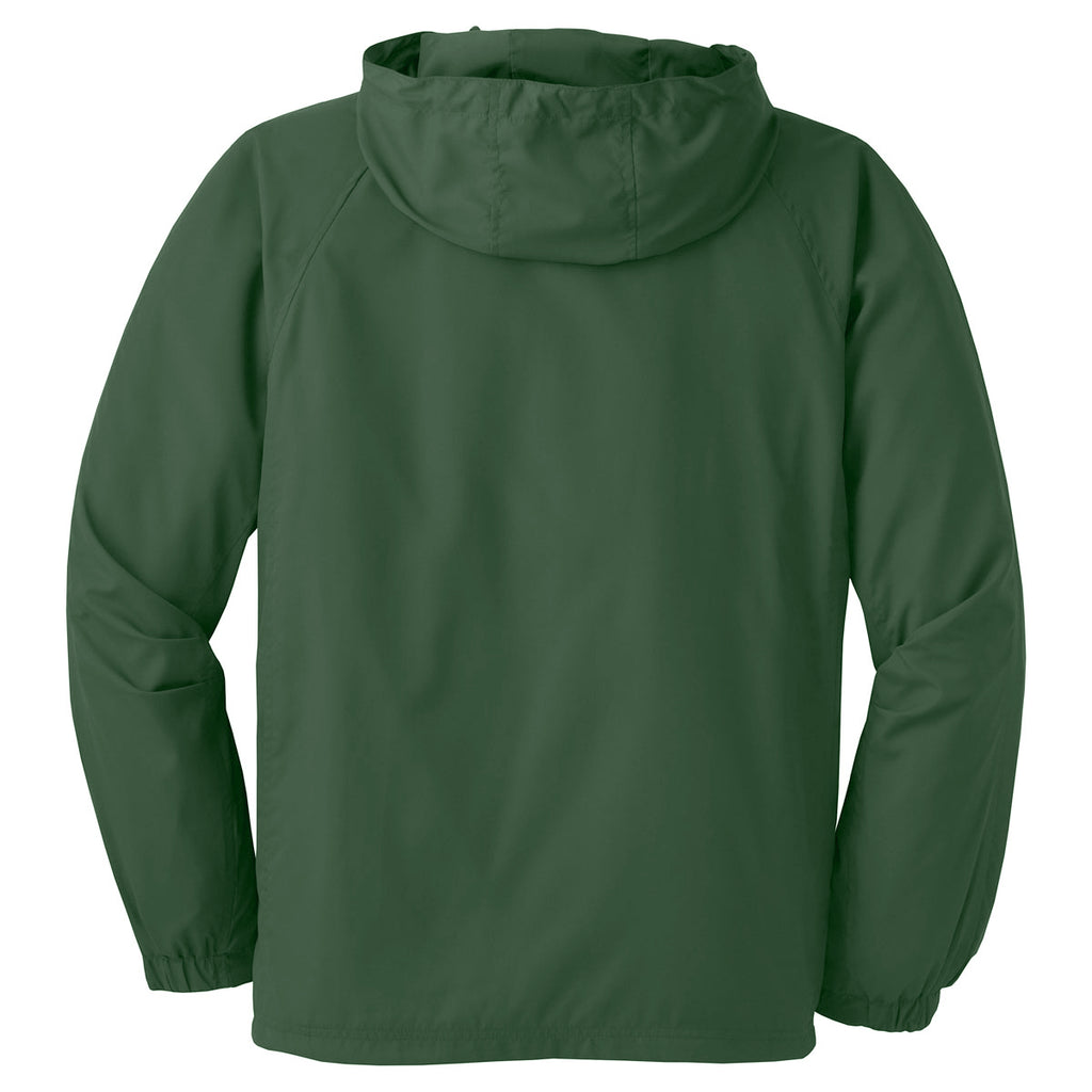 Sport-Tek Men's Forest Green Tall Hooded Raglan Jacket