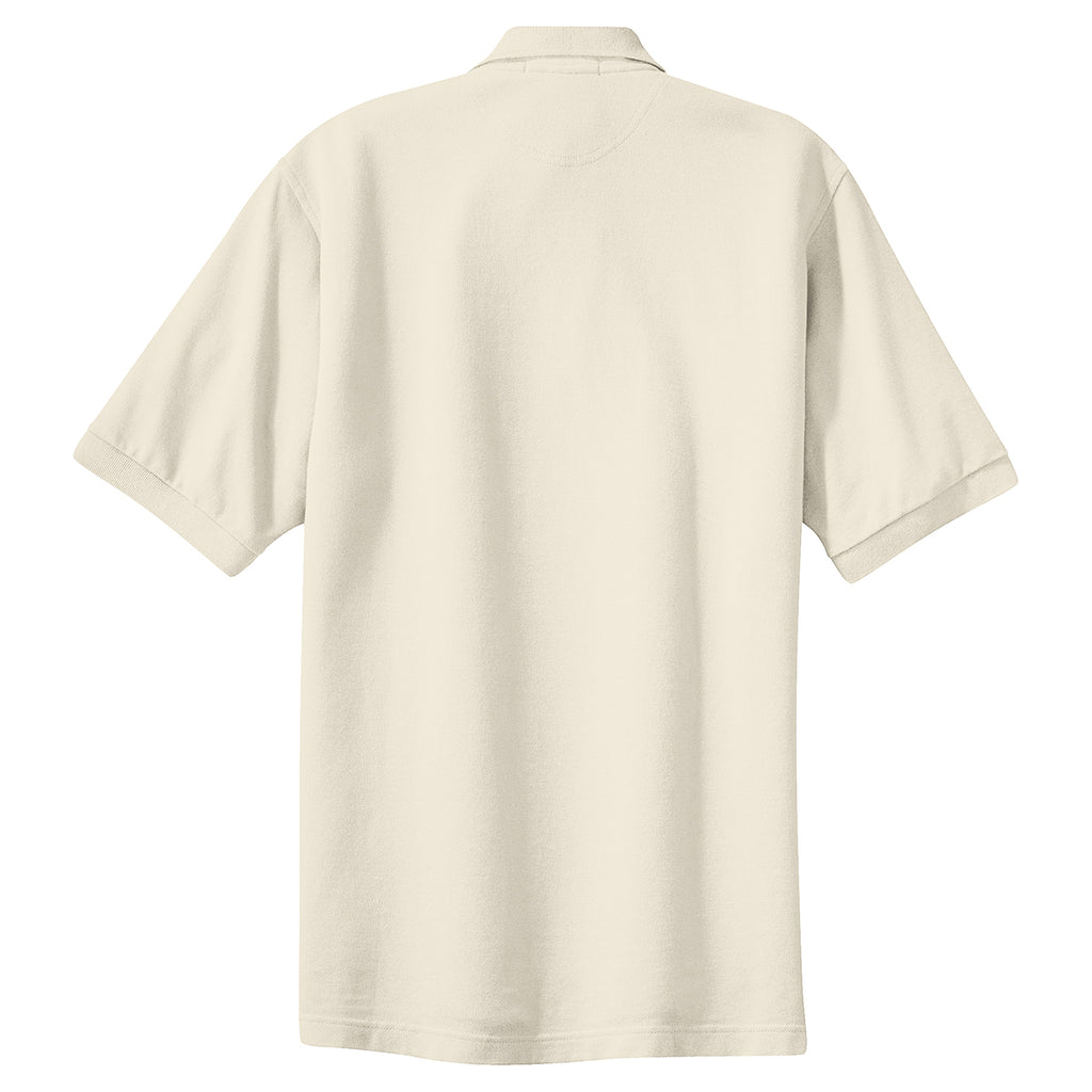 Port Authority Men's Ivory Tall Pique Knit Polo
