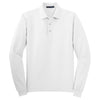 Port Authority Men's White Tall Silk Touch Long Sleeve Polo