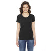 American Apparel Women's Tri Black Triblend Short-Sleeve Track T-Shirt