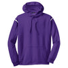 Sport-Tek Men's Purple/ White Tall Tech Fleece Colorblock Hooded Sweatshirt