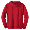 Sport-Tek Men's True Red/ Black Tall Tech Fleece Colorblock Hooded Sweatshirt