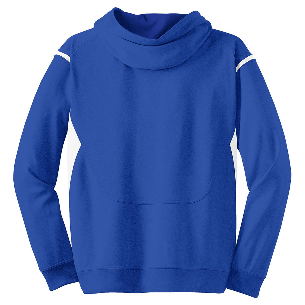 Sport-Tek Men's True Royal/ White Tall Tech Fleece Colorblock Hooded Sweatshirt