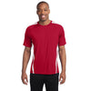 Sport-Tek Men's True Red/ White Tall Colorblock PosiCharge Competitor Tee