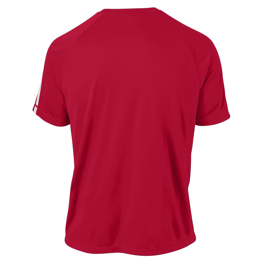 Sport-Tek Men's True Red/ White Tall Colorblock PosiCharge Competitor Tee