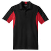 Sport-Tek Men's Black/ True Red Tall Side Blocked Micropique Sport-Wick Polo