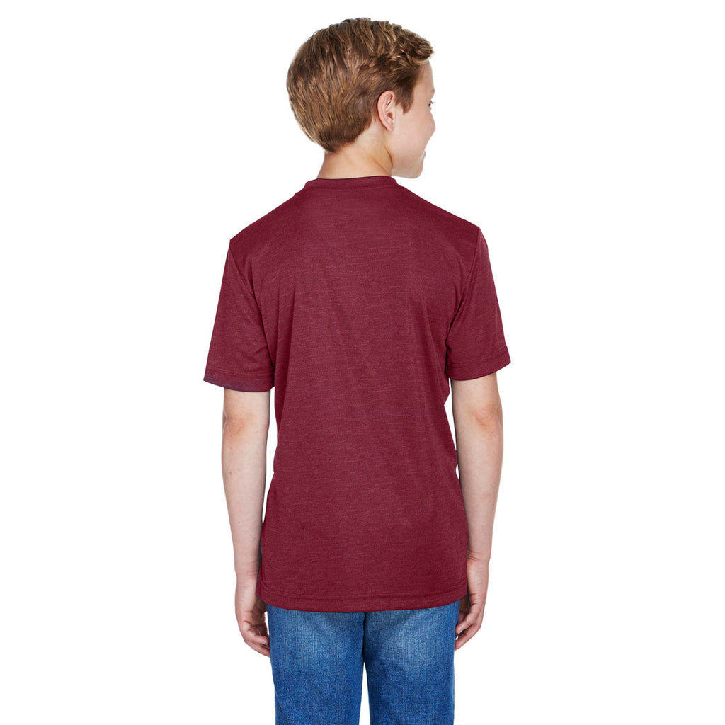 Team 365 Youth Sp Maroon Heather Zone Sonic Heather Performance T-Shirt