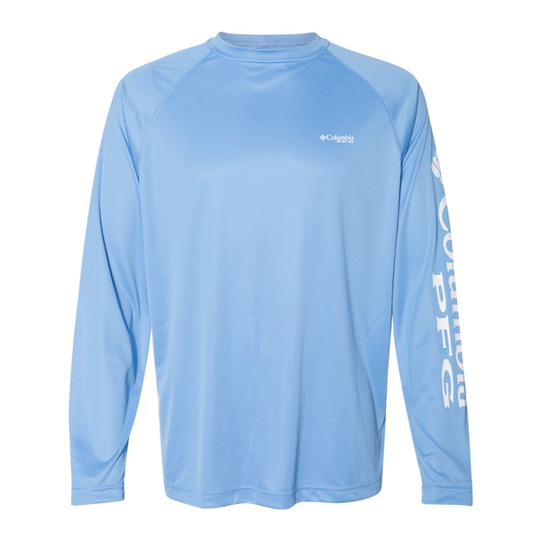 Columbia Men's PFG Terminal Tackle Long Sleeve Shirt, Size: XL, White/Blue