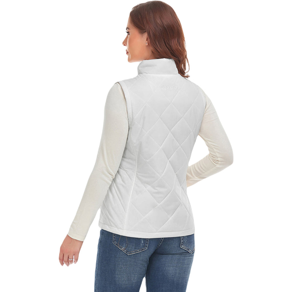 Ororo Women's Milk White Heated Quilted Vest