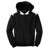 Sport-Tek Youth Black Pullover Hooded Sweatshirt with Contrast Color