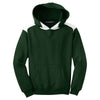 Sport-Tek Youth Forest Green Pullover Hooded Sweatshirt with Contrast Color