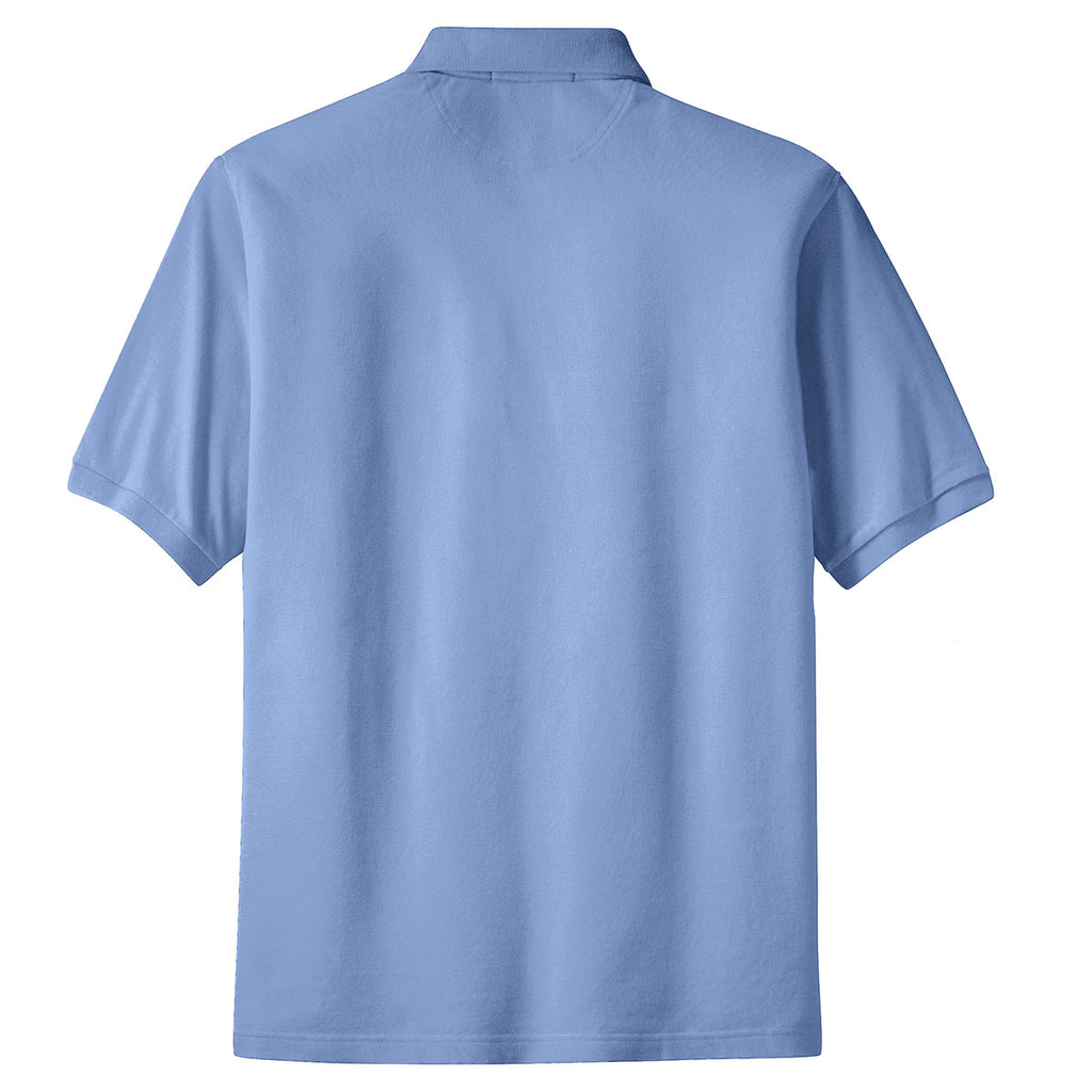 Port Authority Youth Light Blue Pique Knit Polo