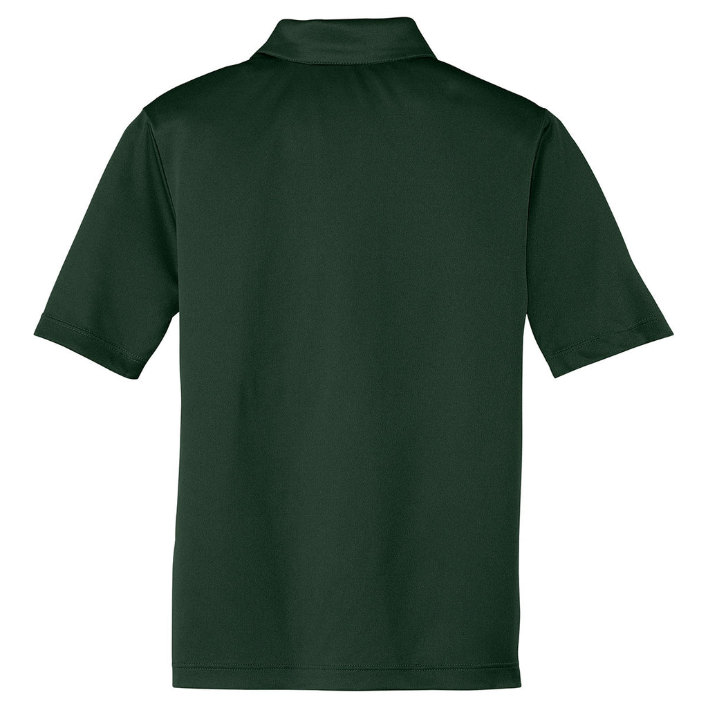 Port Authority Youth Dark Green Silk Touch Performance Polo