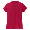Port Authority Girls Red Silk Touch Peter Pan Collar Polo