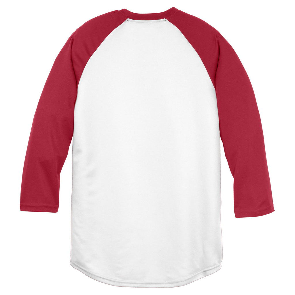 Sport-Tek Youth White/True Red PosiCharge Baseball Jersey