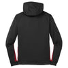 Sport-Tek Youth Black/Deep Red Sport-Wick Fleece Colorblock Hooded Pullover