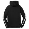 Sport-Tek Youth Black/White Sleeve Stripe Pullover Hooded Sweatshirt