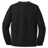 Sport-Tek Youth Black/Graphite Grey Tipped V-Neck Raglan Wind Shirt