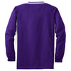 Sport-Tek Youth Purple/White Tipped V-Neck Raglan Wind Shirt