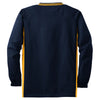 Sport-Tek Youth True Navy/Gold Tipped V-Neck Raglan Wind Shirt
