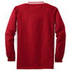 Sport-Tek Youth True Red/White Tipped V-Neck Raglan Wind Shirt