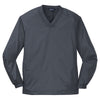 Sport-Tek Youth Graphite Grey V-Neck Raglan Wind Shirt
