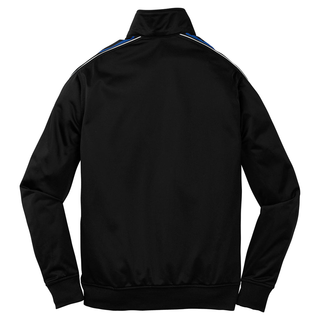 Sport-Tek Youth Black/ True Royal Dot Sublimation Tricot Track Jacket