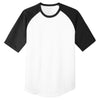 Sport-Tek Youth White/Black Short Sleeve Colorblock Raglan Jersey