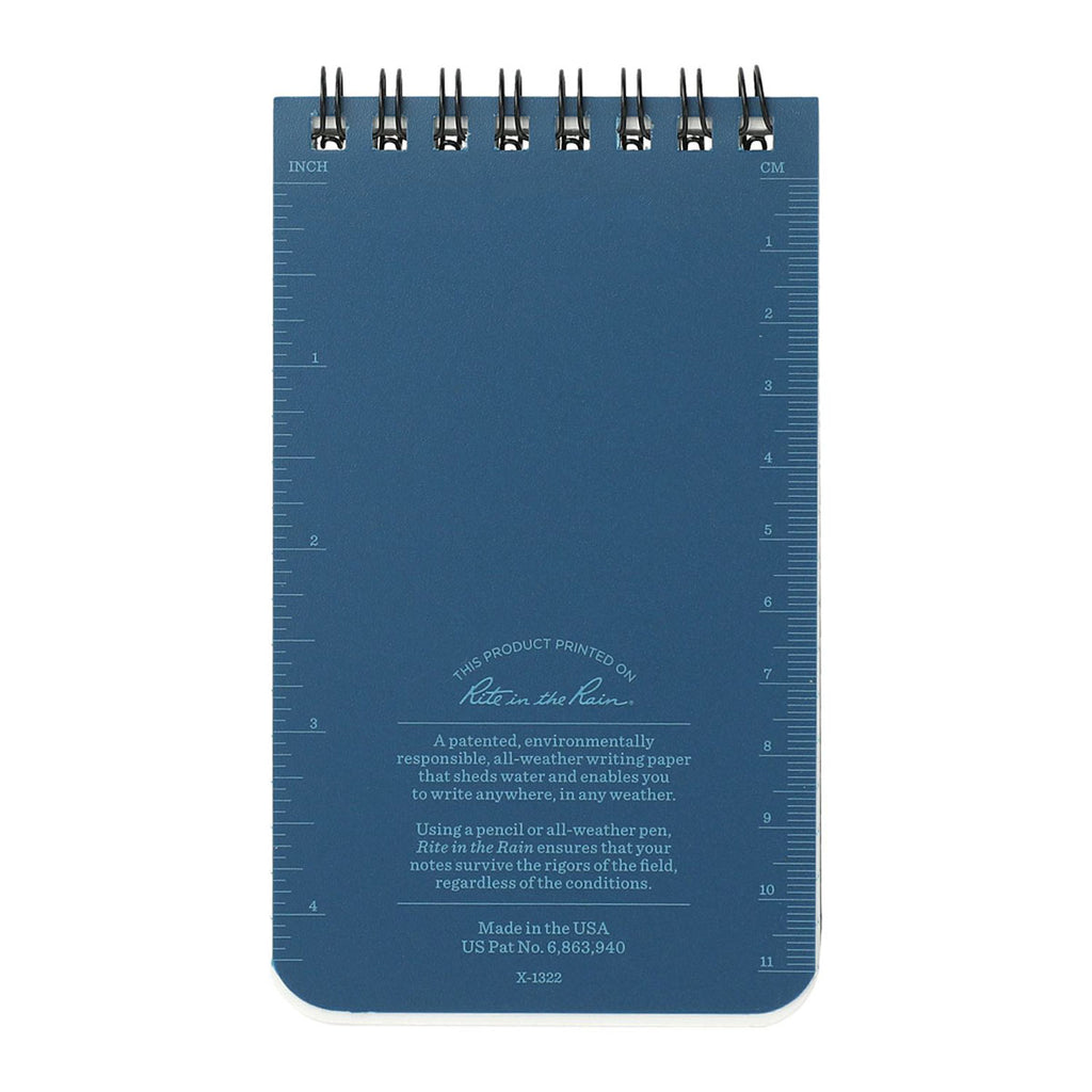 Rite in the Rain Blue 3" x 5" Top Spiral Notebook