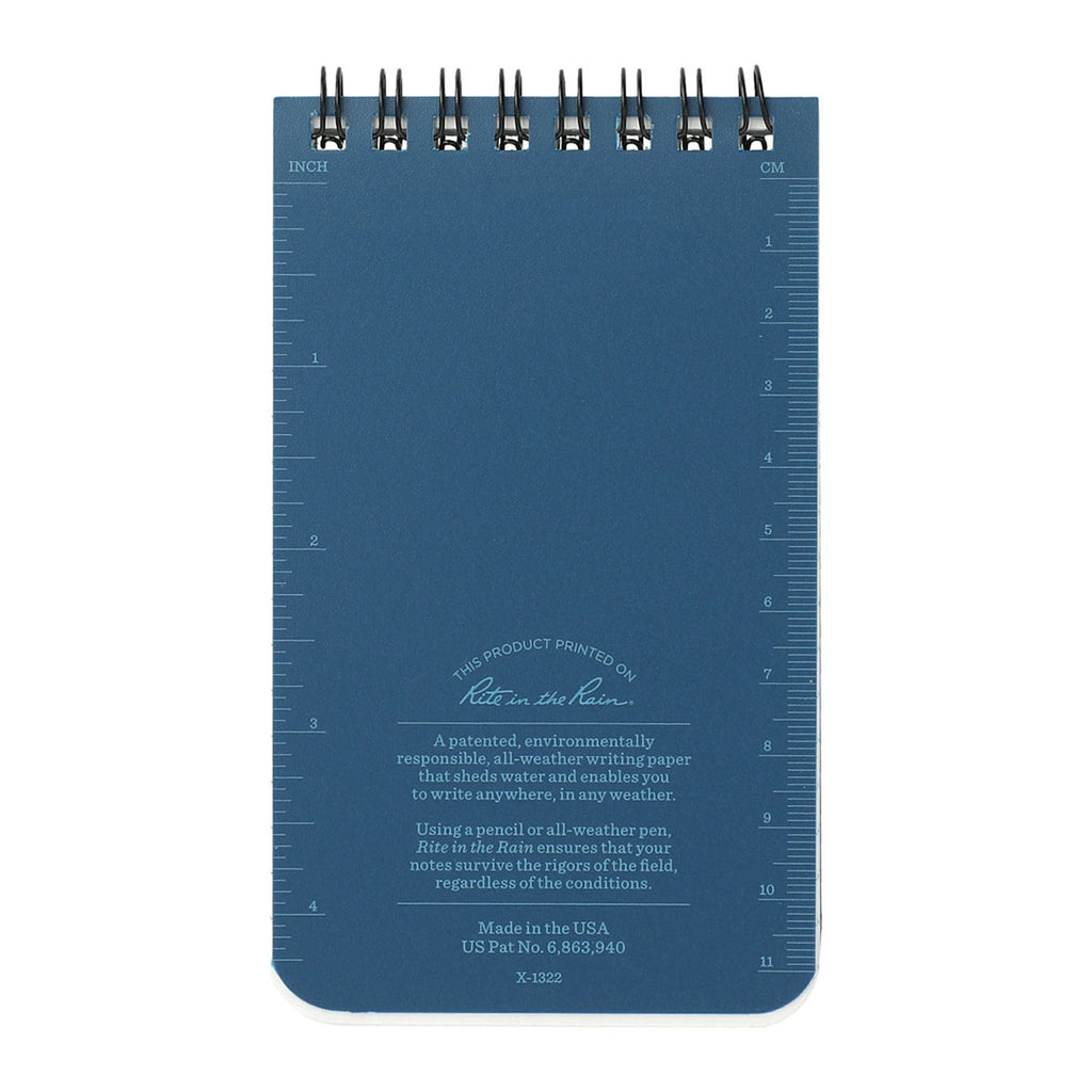 Rite in the Rain Blue 3" x 5" Top Spiral Notebook