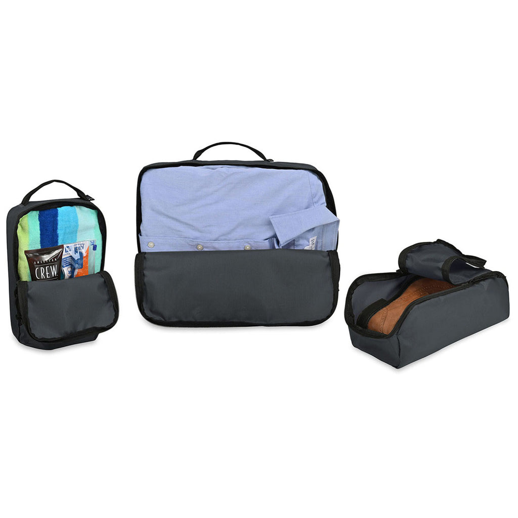Gemline Durango Grey Renew rPET 3 Piece Packing Cube Set