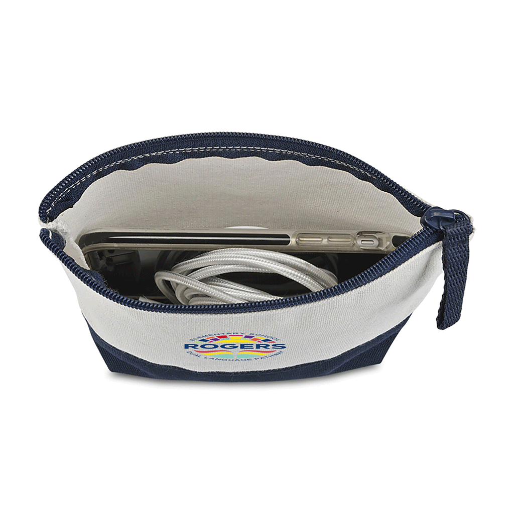 Gemline Navy Canvas Zippered Pouch