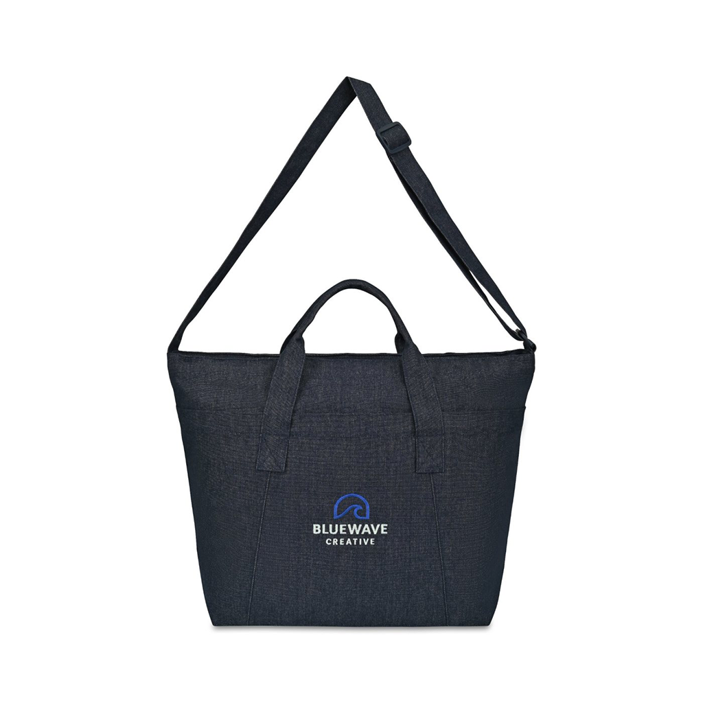 Gemline Indigo Denim Recycled Cotton Weekender Tote - AWARE