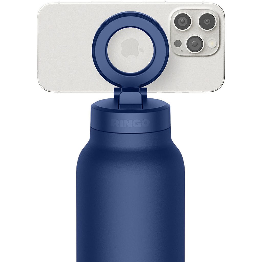 RINGO Blue Pro Water Bottle with Magnetic Booster Ring - 24 Oz.