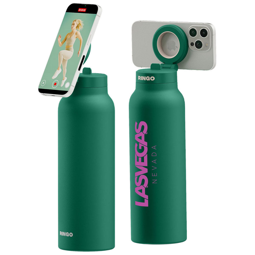 RINGO Green Pro Water Bottle with Magnetic Booster Ring - 24 Oz.