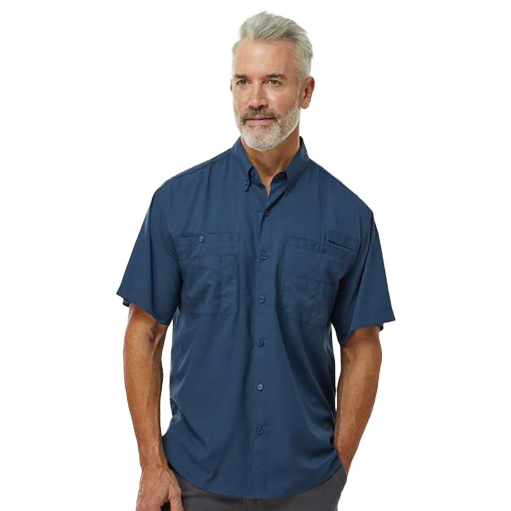 Paragon Men's Navy Hatteras Performance Short Sleeve Fishing Shirt